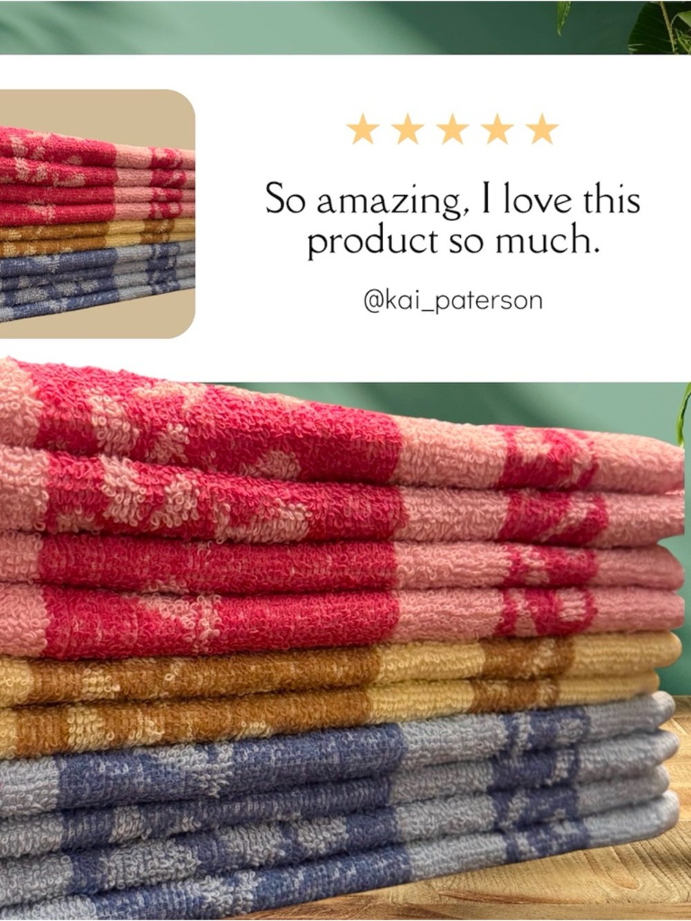 10 pc Plush Striped Bath Towels - Pink, Gold, Blue 26x12